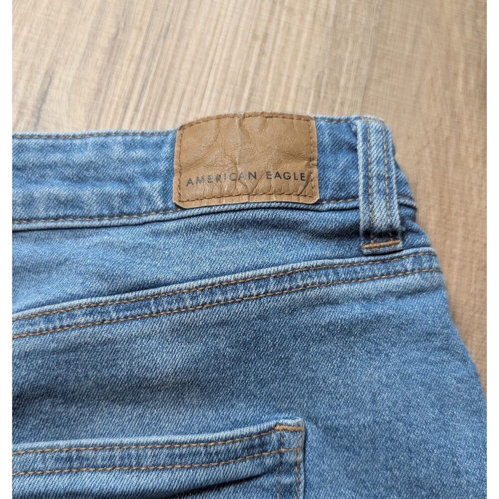American Eagle Size 18 Mom Shorts Cuffed Stretch Denim High Rise Boho Festival - Picture 3 of 8